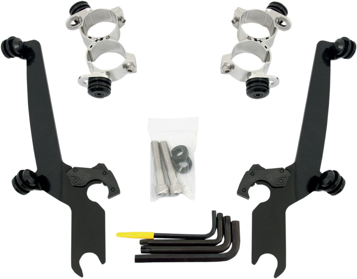 Memphis Shades Trigger-Lock Mount Kit for Sportshield Windshields Black MEB1985