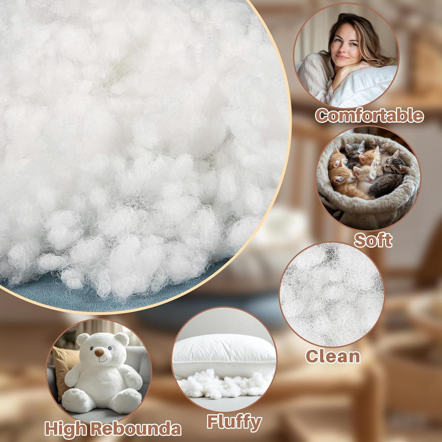 5.3 OZ  Polyester Fiberfill Stuffing - Premium Polyfill Stuffing for Stuffed ...