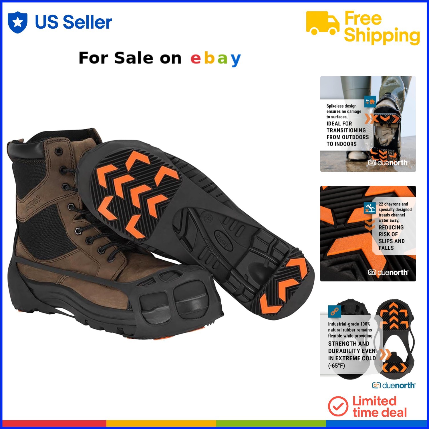 Rubber Traction Aids Winter Shoe Grippers for Ice Snow Safety Non-slip