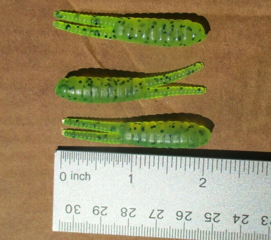 25ct CHARTREUSE PEPPER 2" Beetle Spin Bodies Split tail BEETLES Fishing Lures