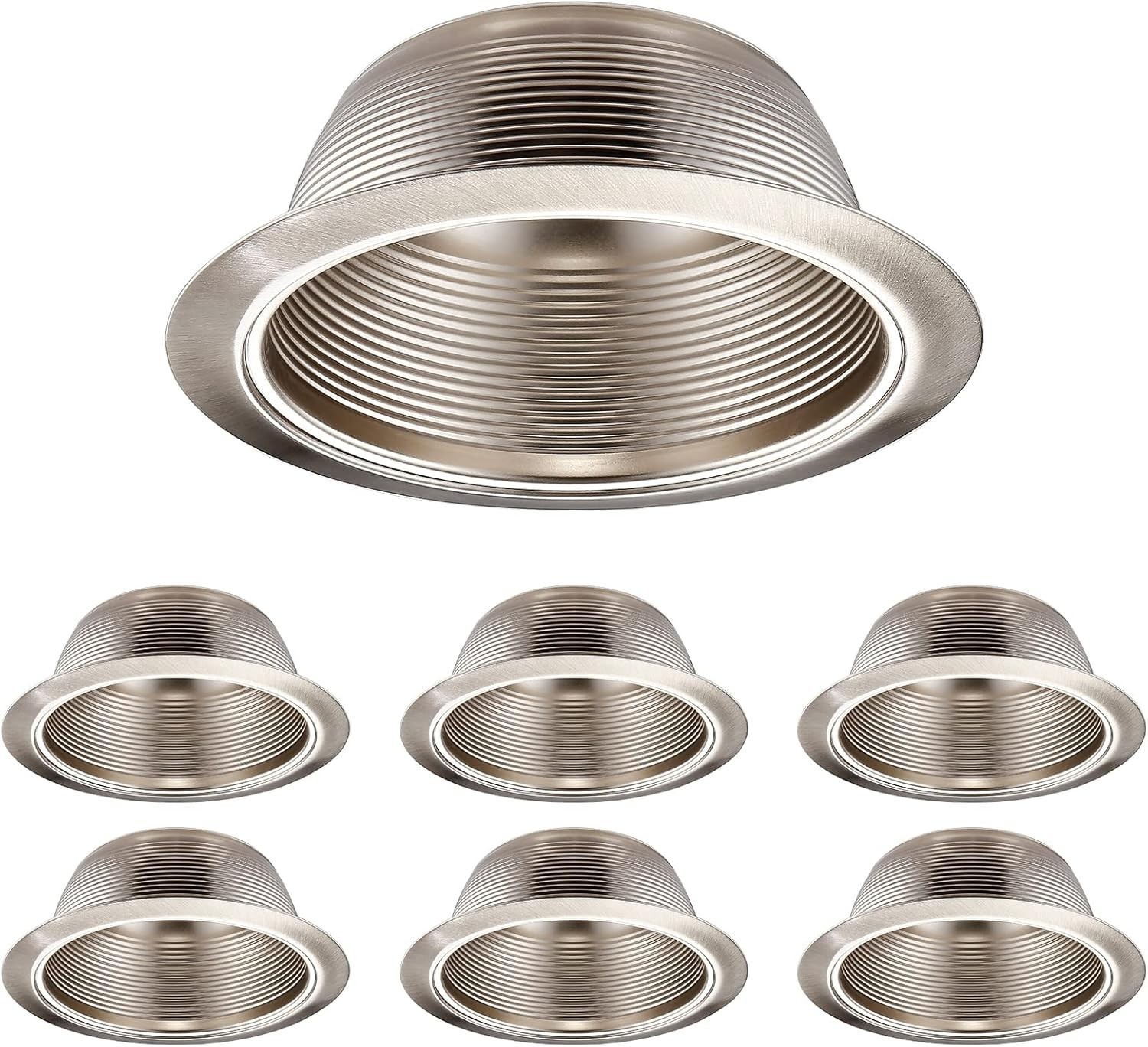 6 Pack 6 Inch Recessed Can Light Trim Stylish Decor, Remodel Recessed Housing