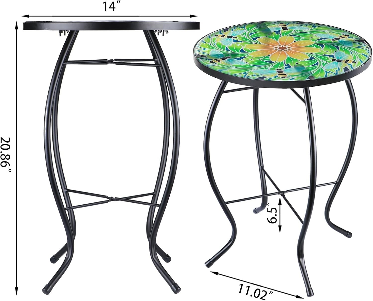 Versatile 14-Inch Round Table for Plants, Drinks, or Indoor Decoration