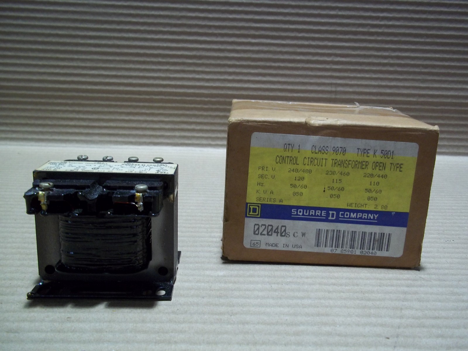 New Square D 9070 K50D1 Control Circuit Transformer Open Type 240/480V 120V