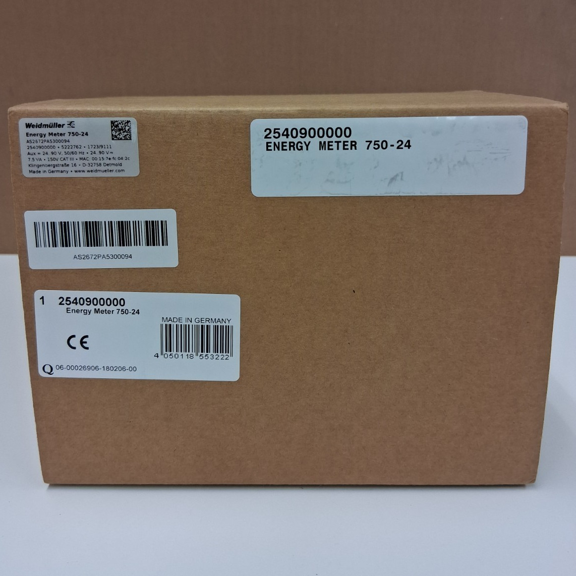 Weidmüller 750-24 Energy Meter 2540900000 Ethernet RS485 3-Phase DIN