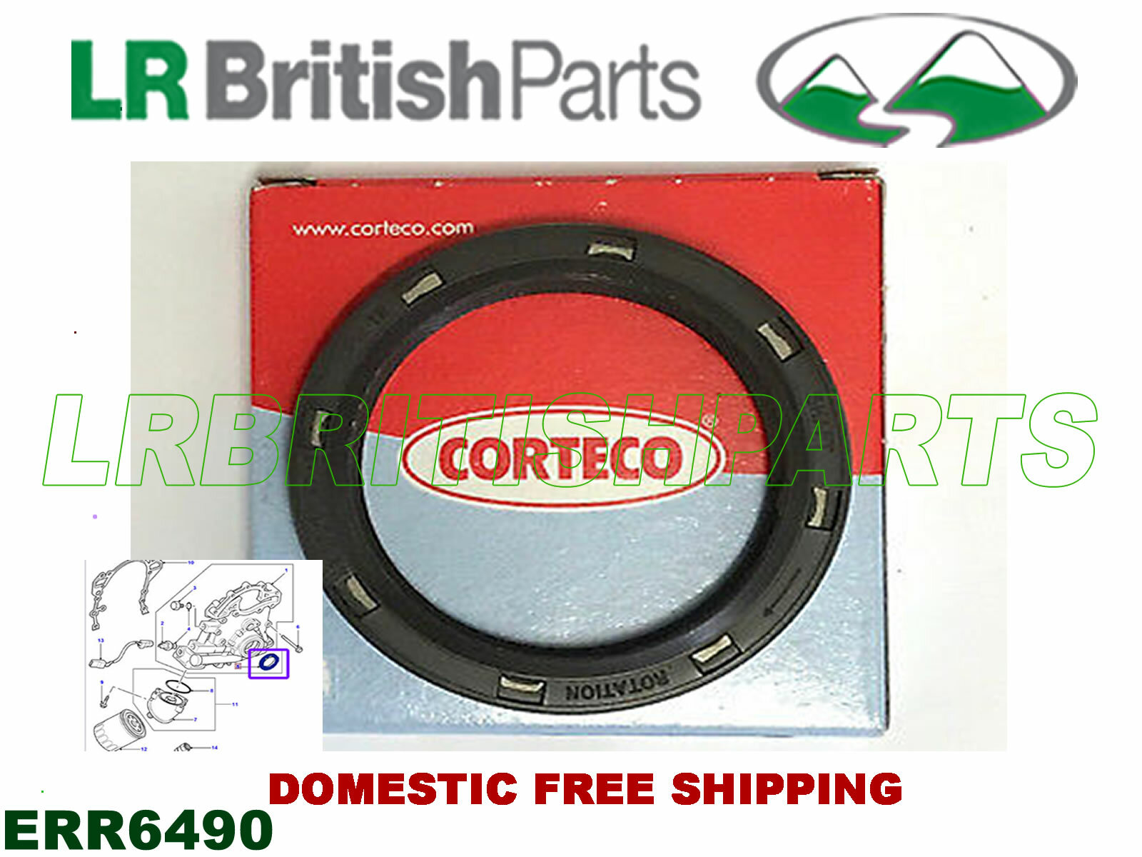 LAND ROVER FRONT ENGINE CRANKSHAFT SEAL DISCOVERY DEFENDER CLASSIC ERR6490
