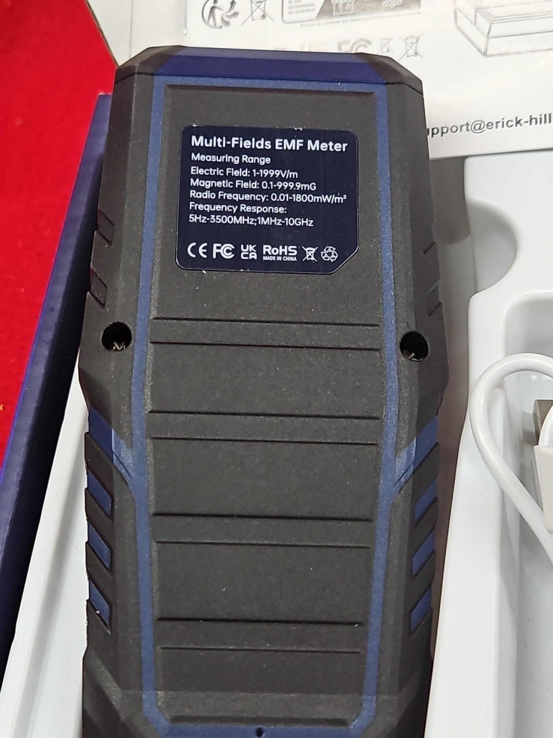 ERICKHILL EMF Meter,3-in-1Rechargeable Digital Electromagnetic Field Radiatio...