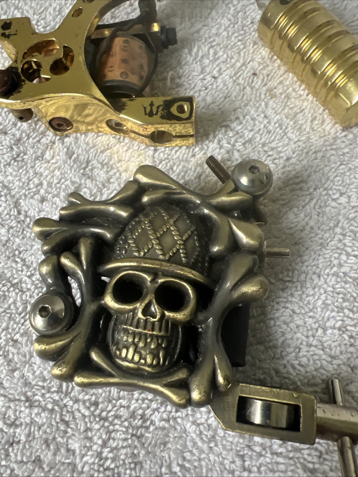 Tattoo Machine Tools Gold Skull