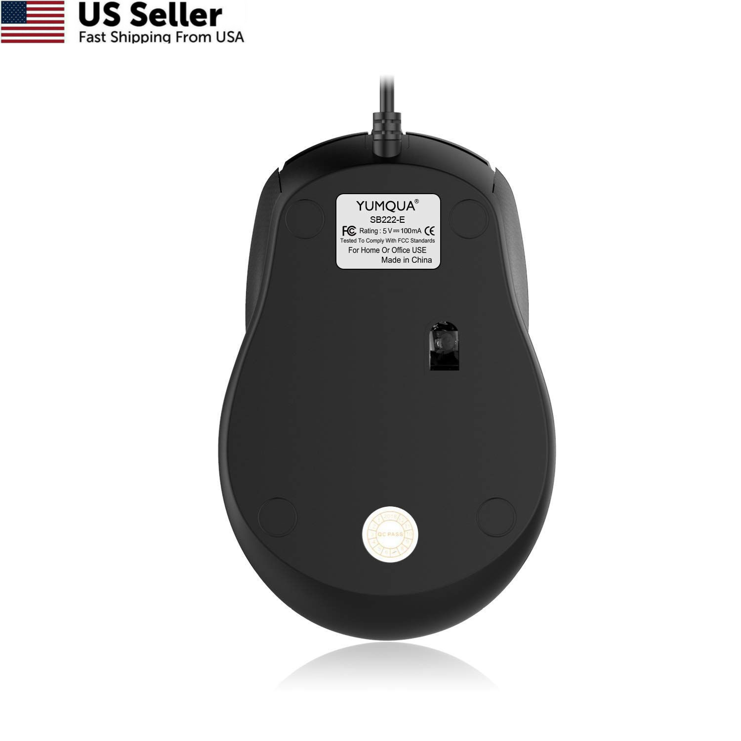 YUMQUA G222 Computer Mouse Wired 4 Pack, Bulk USB Corded Mouse, 4Pack, 4 Pack