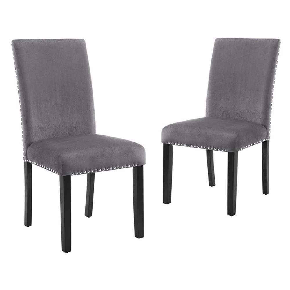 Pemberly Row 5-Piece Wood Rectangle Dining Table Set in Gray