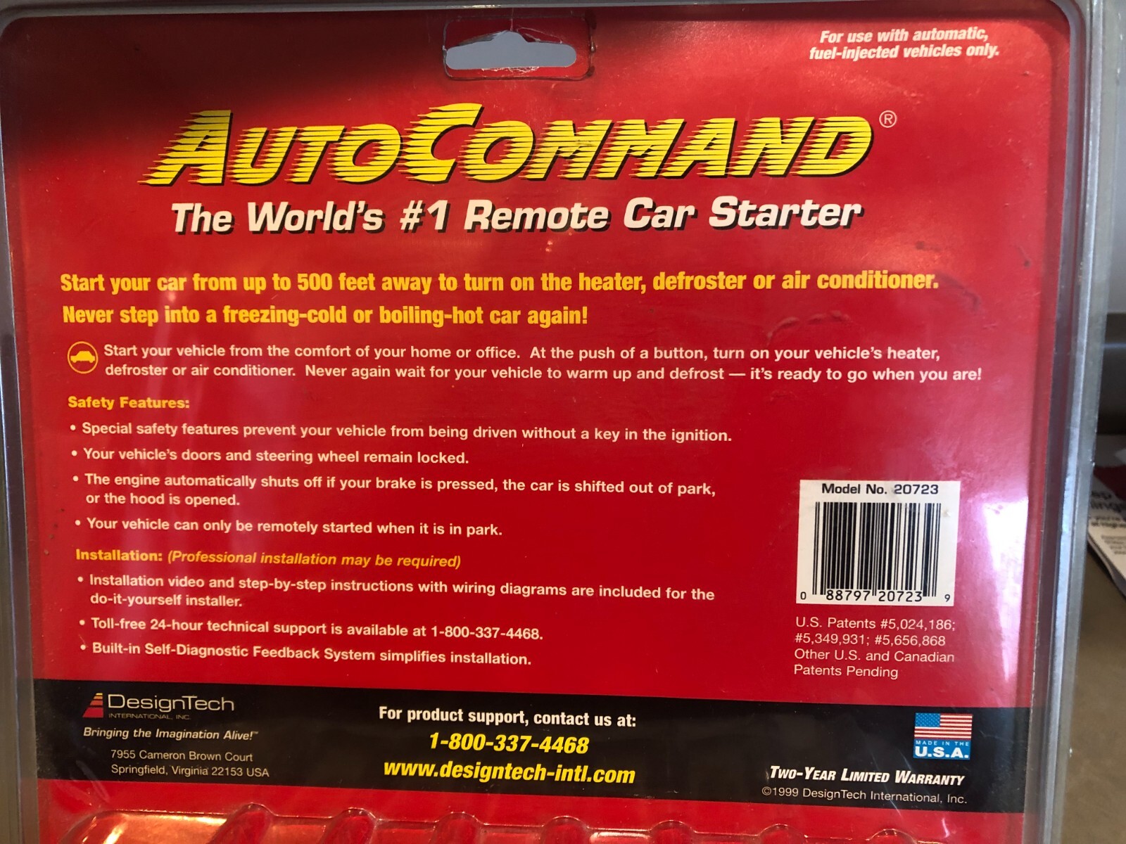 DesignTech AutoCommand Remote Car Starter NEW OPEN BOX