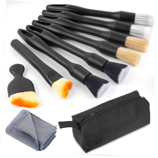 10 Pcs Car Detailing Set for Interior & Exterior Cleaning, Ultra Soft Boars