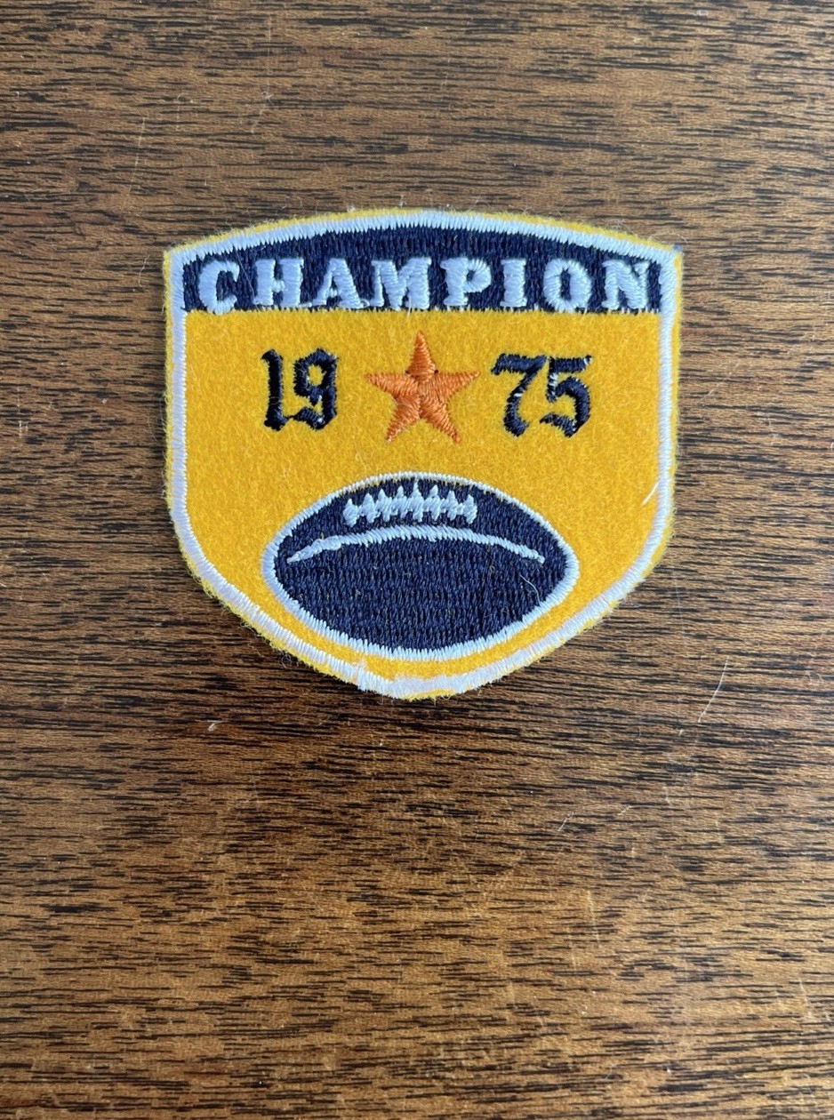 1975 Champion Patch Football Gold Blue Letterman Jacket Championship 70s Vintage
