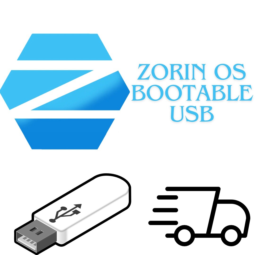 Zorin OS 17.2 CORE 64bit USB Linux Bootable FLASH DRIVE Live or Installer
