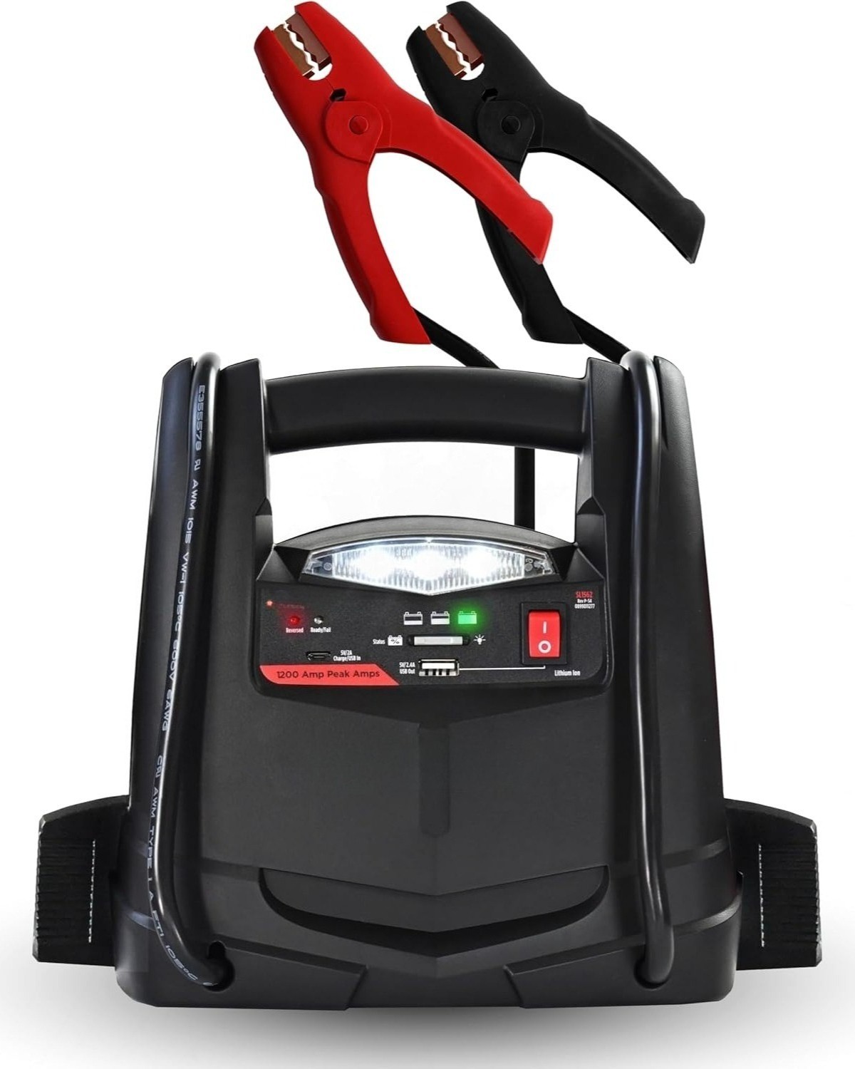 1200A Peak Car Jump Starter 150PSI Air Compressor USB Charger LED Light 4-in-1