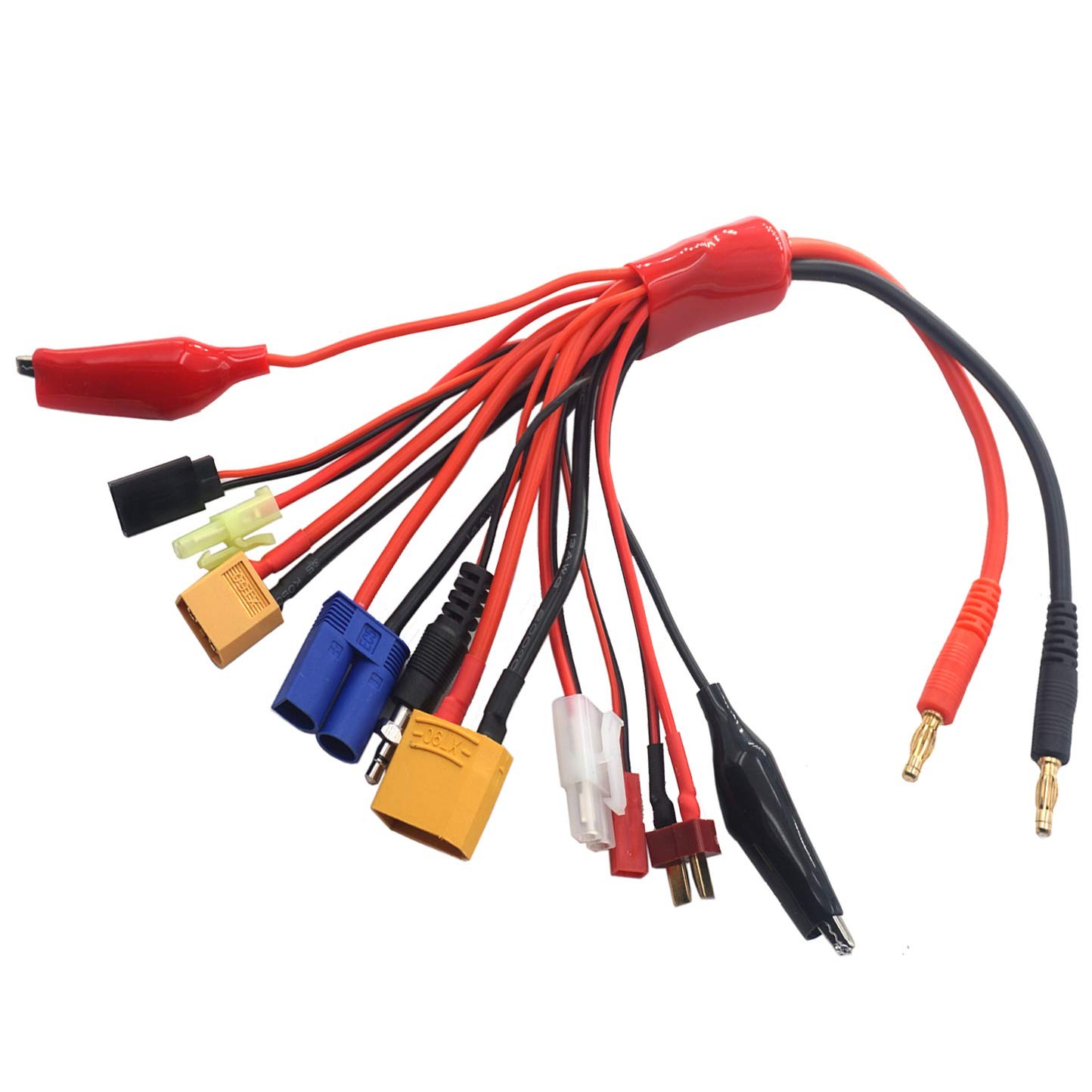 Vgoohobby 10 in 1 RC Lipo Battery Multi Charger Adapter 4.0mm Black,Gold