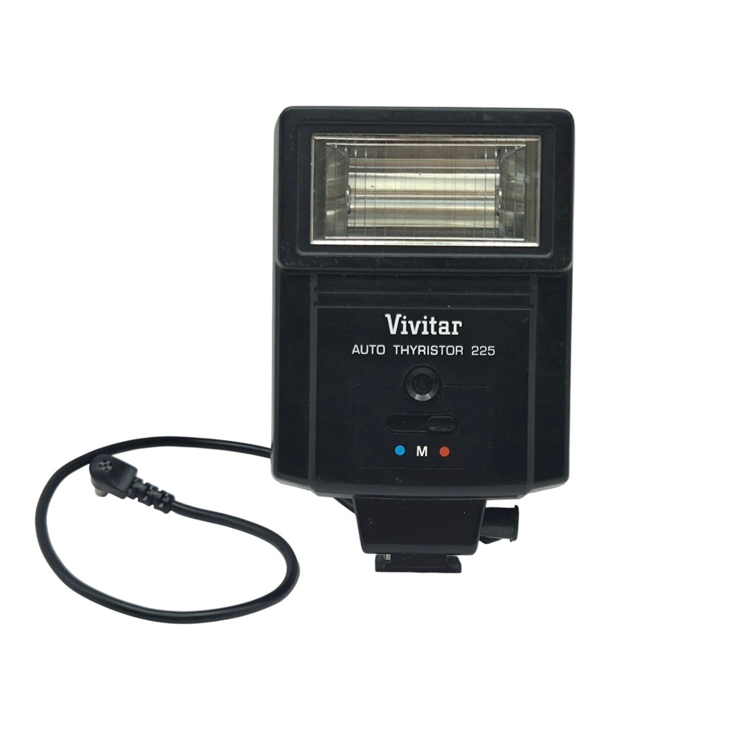 Vivitar Auto Thyristor 225 Camera Flash Shoe Mount W/ PC Sync Cord Tested Works