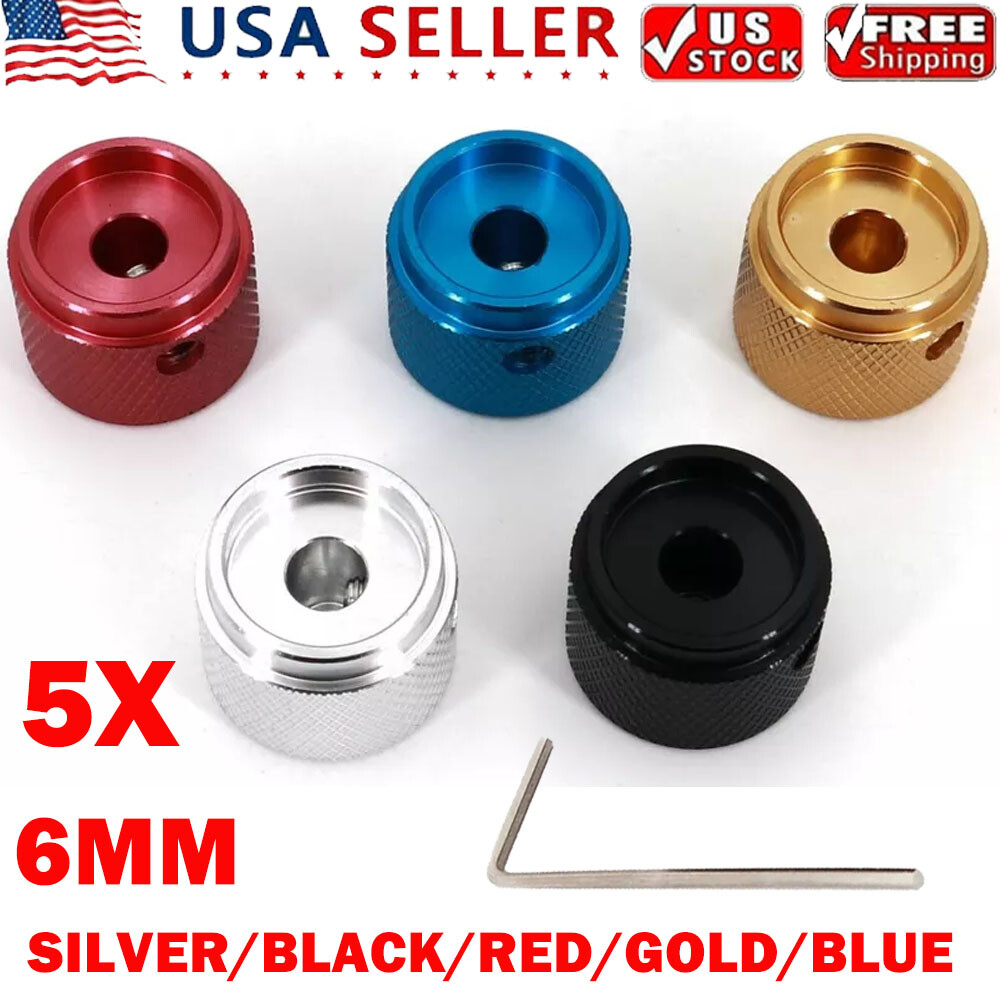 5x Solid Aluminum 20*15.5mm Audio Rotary Control 6mm Dia Potentiometer Knob NEW