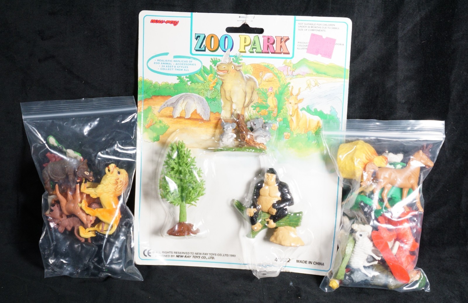 Vintage Plastic Zoo Safari Farm Animal Toys Scenery Prop Figures Lot (A6)