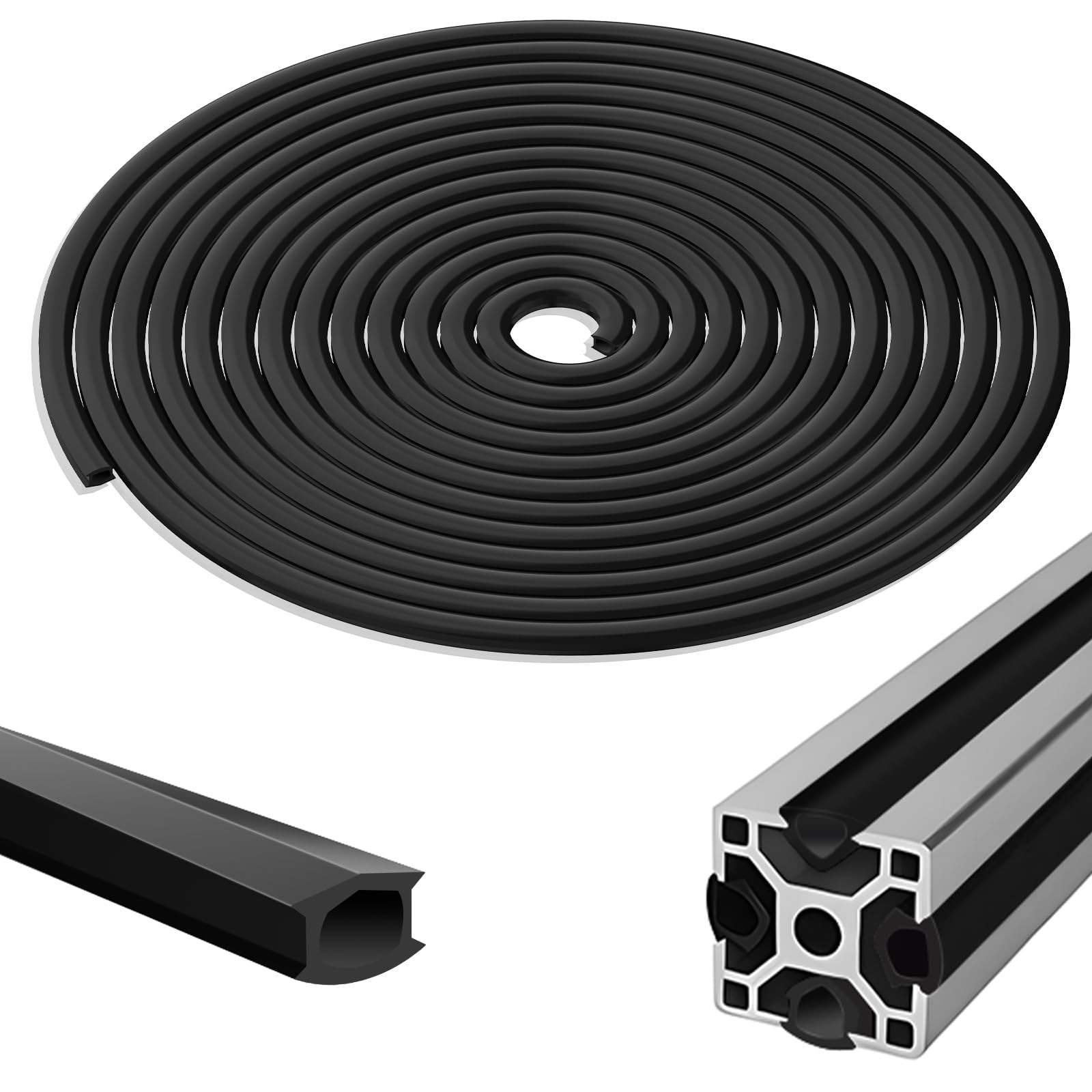 10m Aluminium Profiles Dust Cover, Soft PVC Protective Sealing Strip for 6mm Groove Aluminium Pr...