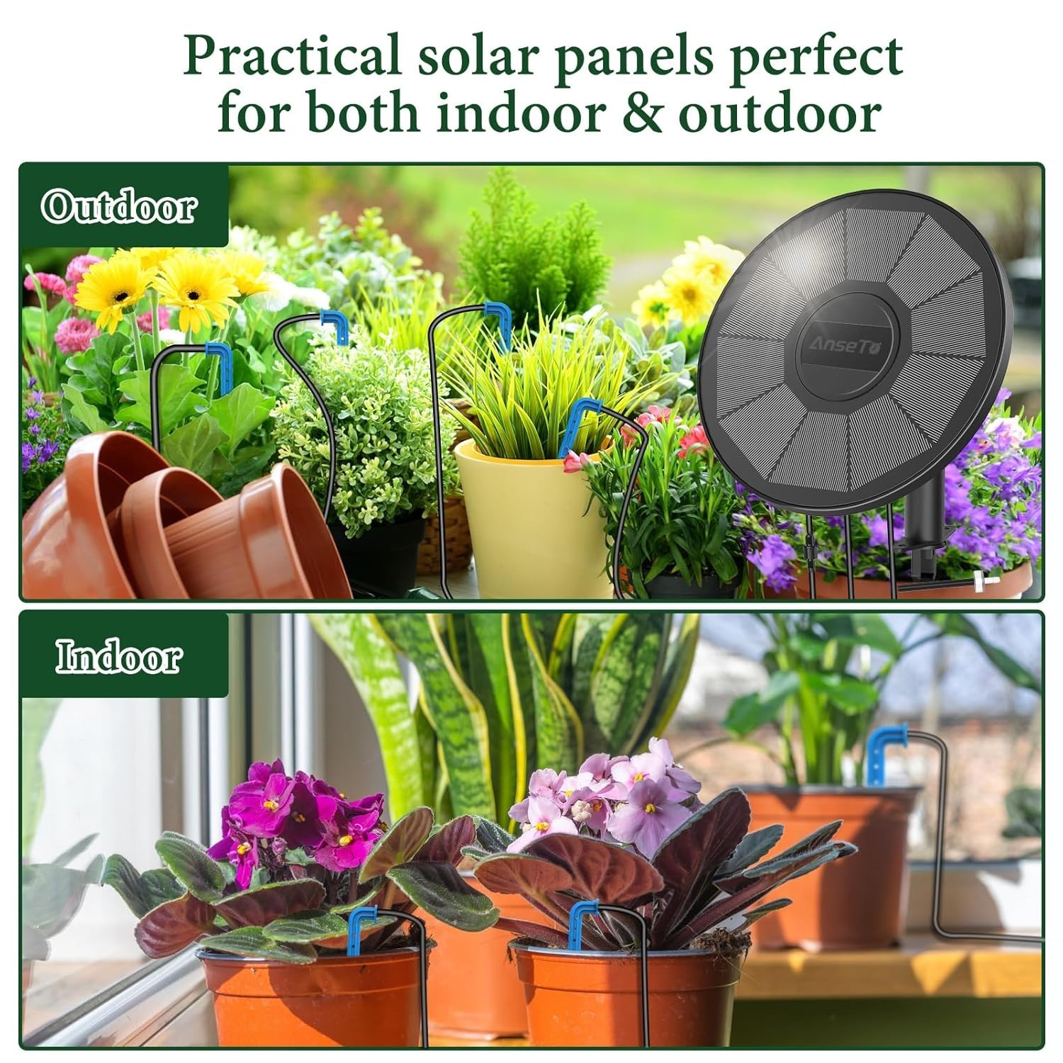 50FT Solar Irrigation System Integrated Irrigation Controller for Garden Balcony