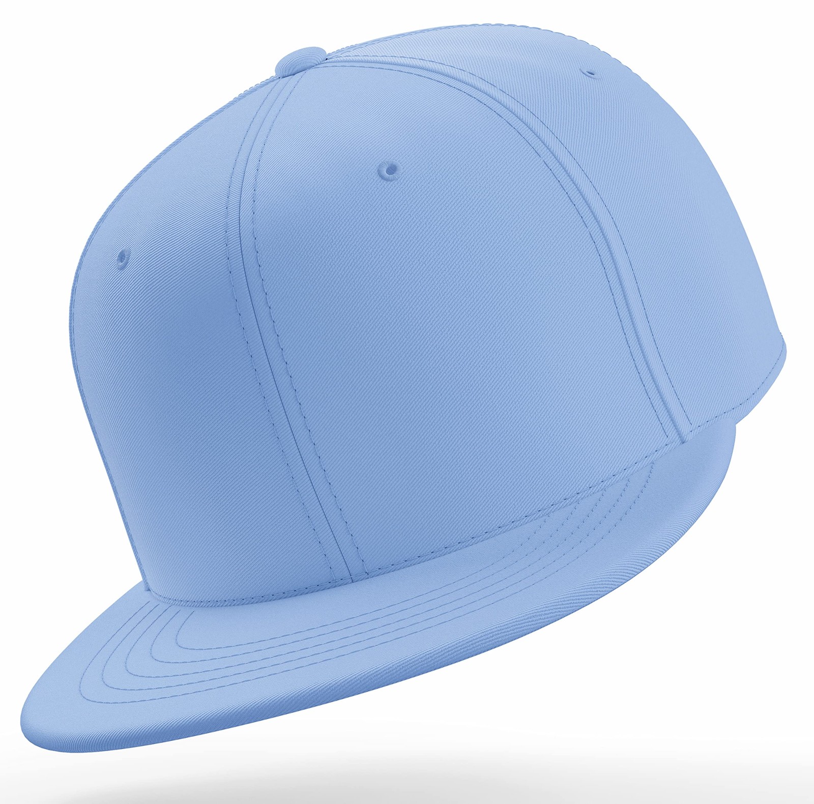 Daxton Classic Blank Snapback Flat Bill Visor Hat Cap One Size, Sky