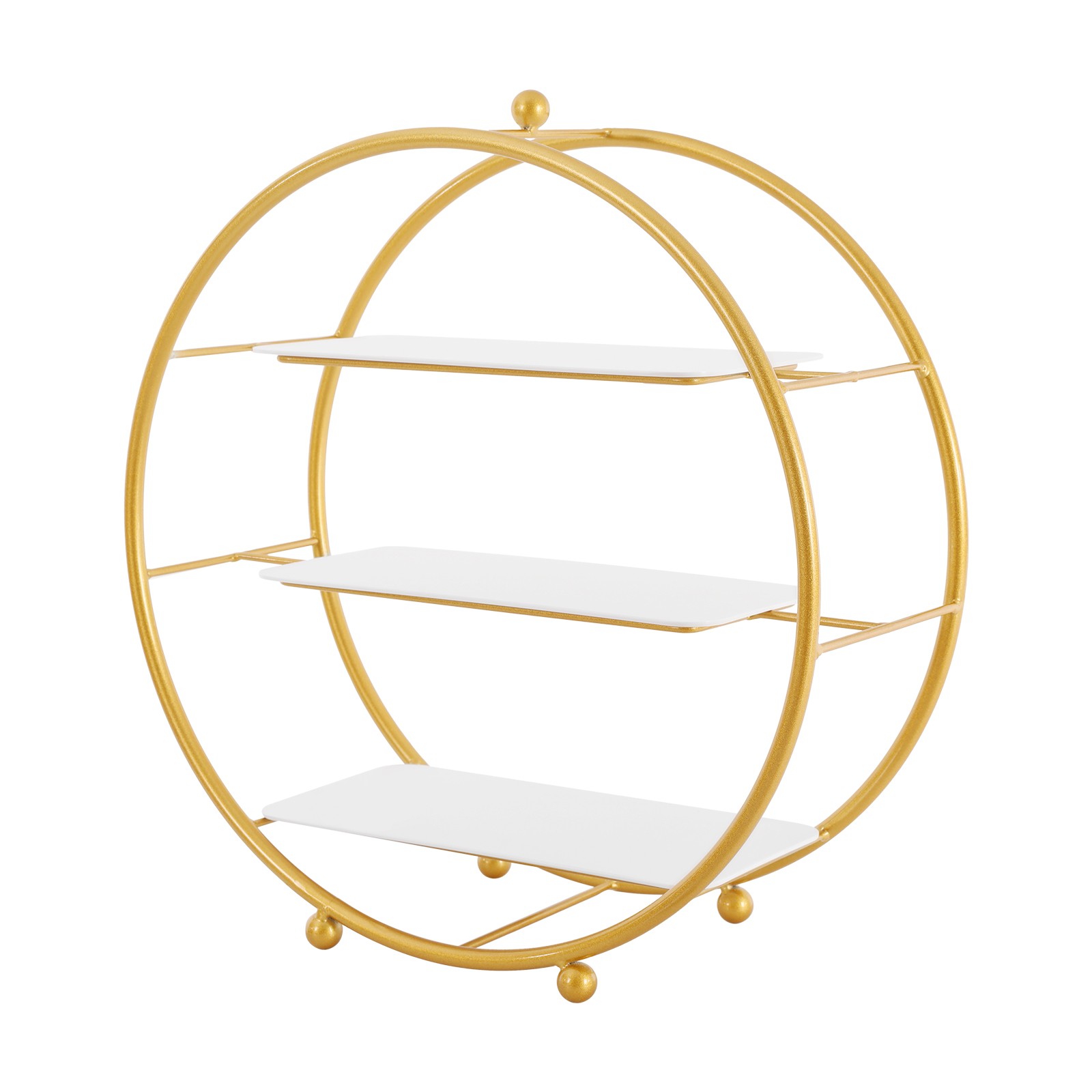2 Pcs 3 Tier Gold Metal Tiered Cupcake Stand Circle Cupcake Holder Stand