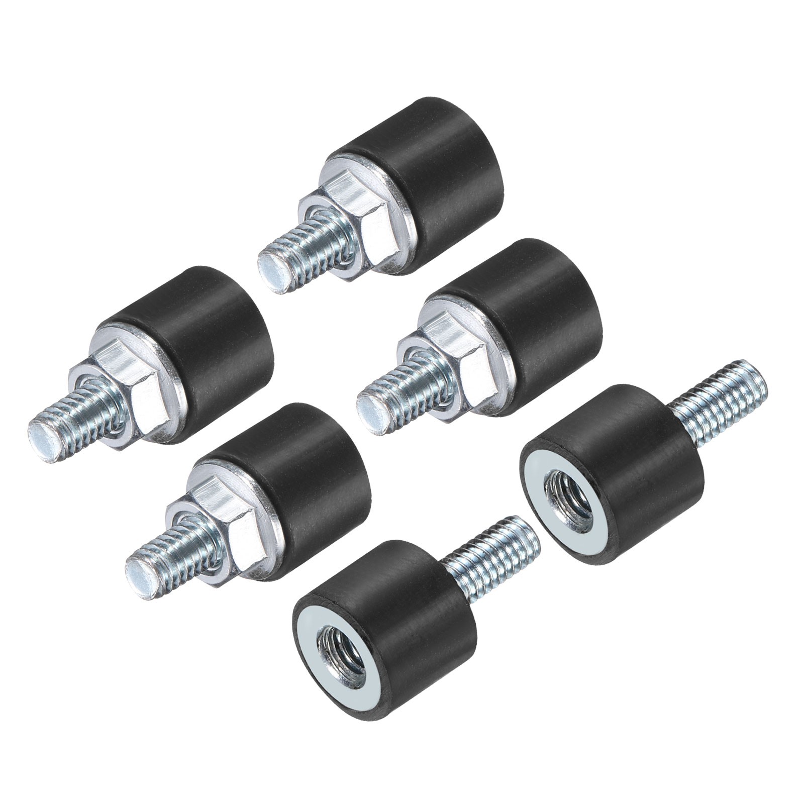 6pcs M4x10mm Thread Studs Rubber Shock 10x8mm Male Female 6pcs M4 Lock Nuts