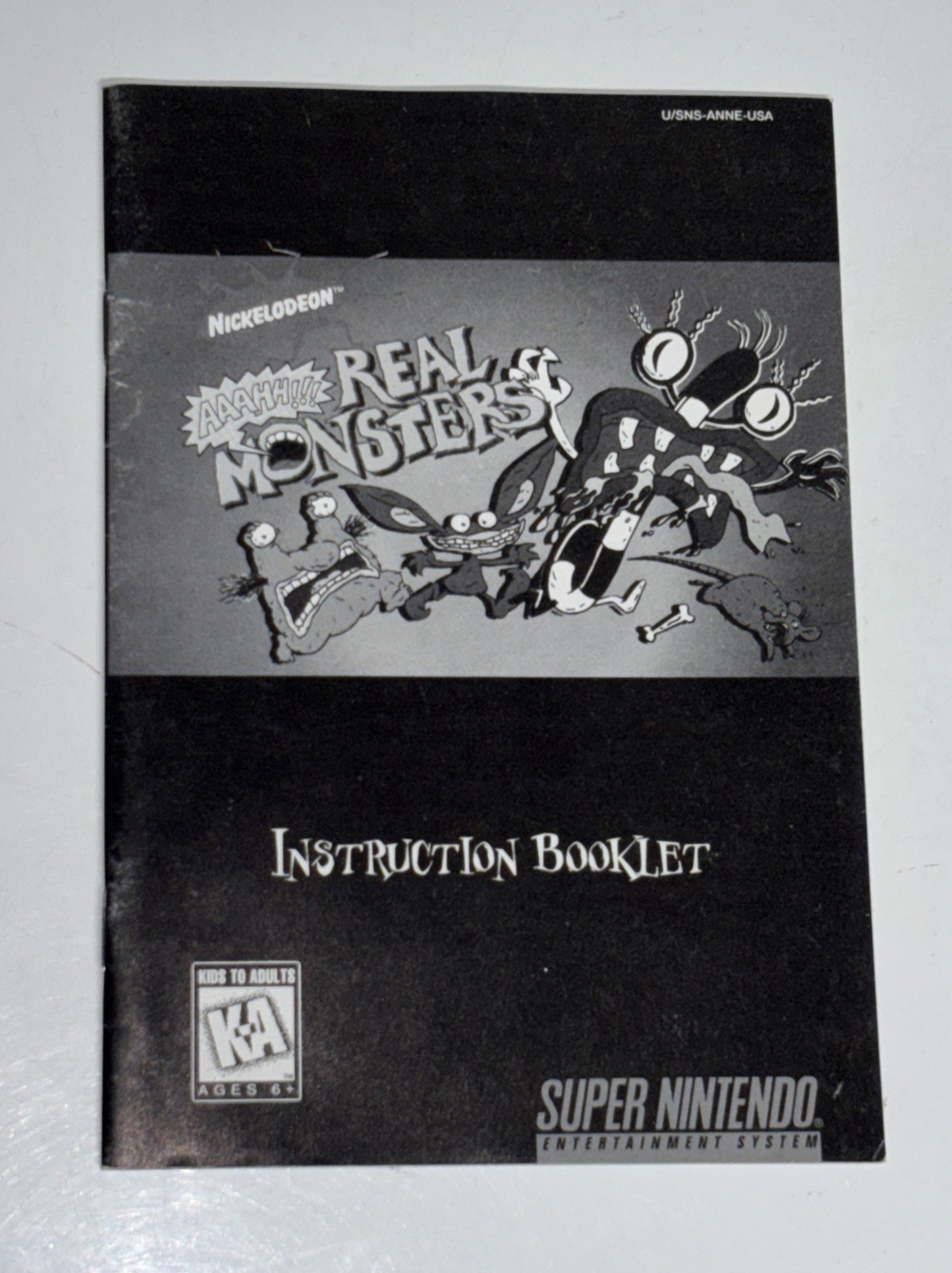 AAAHH!!! REAL MONSTERS SNES Instruction Manual Booklet Super Nintendo 1991