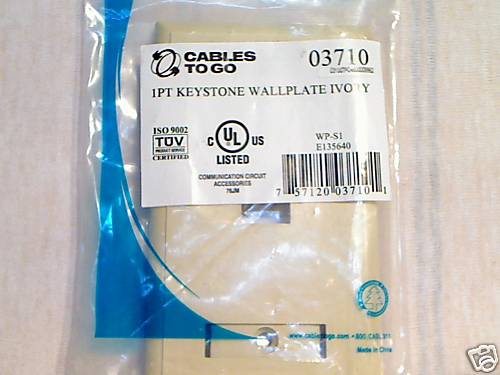 Cables to Go 03710, 1-port,  Keystone face plate, Ivory