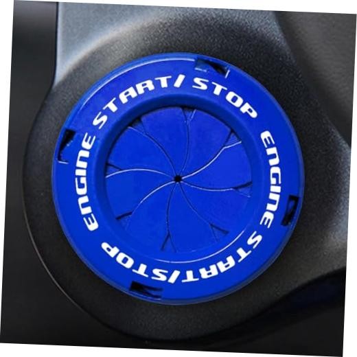 Rotary Push Start Button Cover, Car Accessories Engine Start A-Classic-Blue