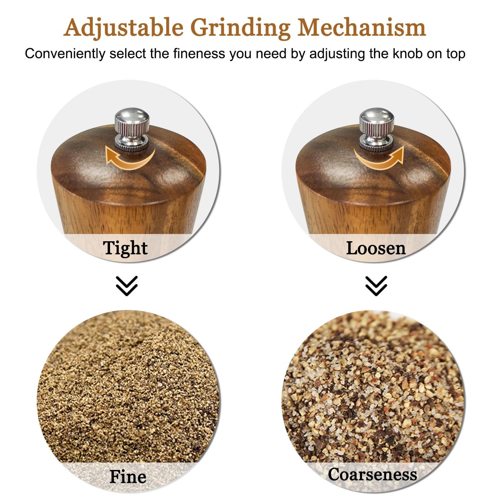 Household Kitchen Wooden Salt Spice Mill Grinder Shaker Wood Color 8 Inch