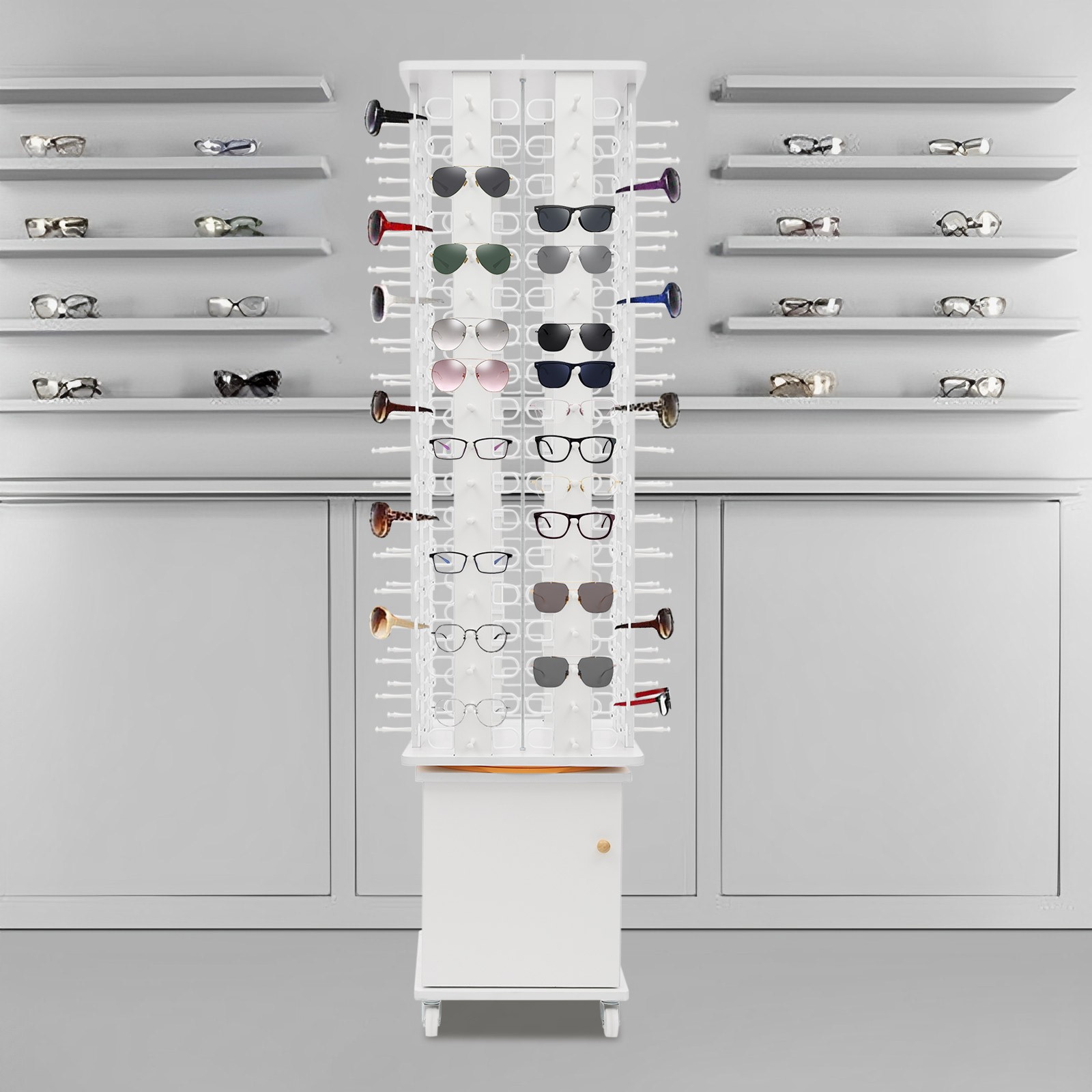 4-Sided Eyeglass Display Rack Eyeglass Stand Eyeglass Holder Floor-standing