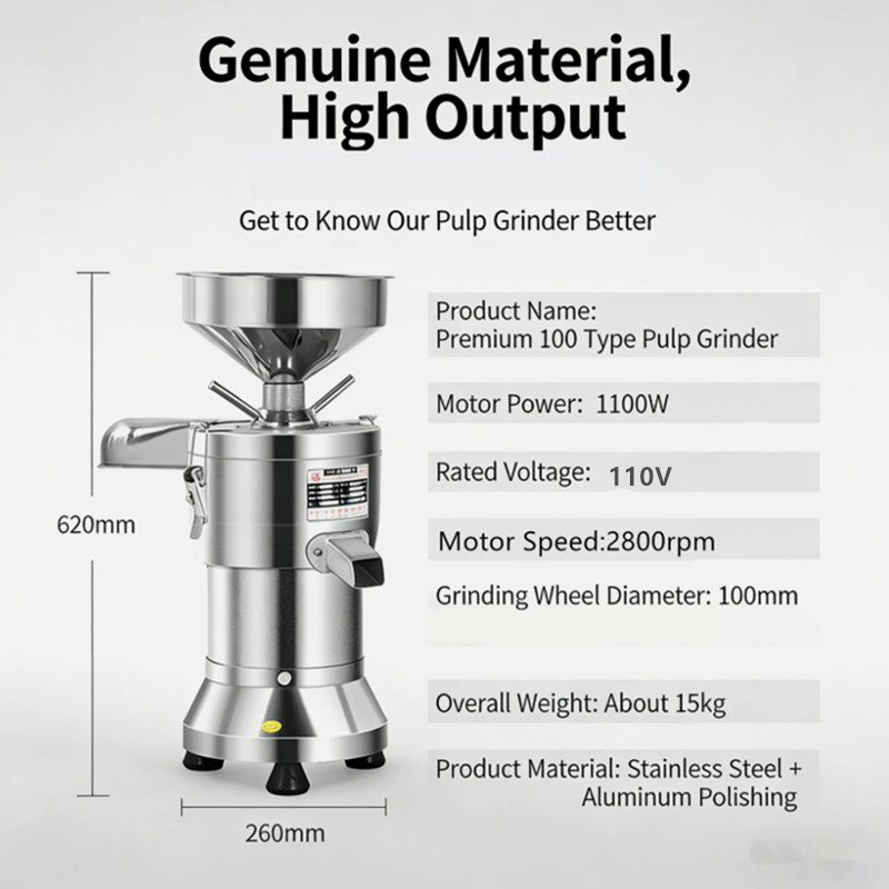 Stainless Steel Slag Separated Soybean Milk Maker Soybean Grinding Machine