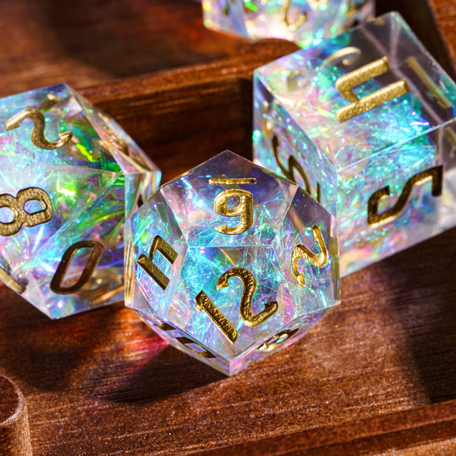 Sharp Edges DND Dice, 7 PCs D&D Dice, Handcrafted Polyhedral Dice Set, for Ro...