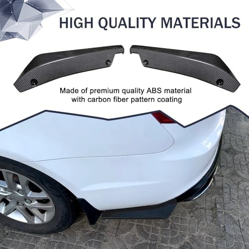 2PCS Rear Bumper Diffuser Spoilers for Cars, Side Skirt Splitter, Carbon Fiber