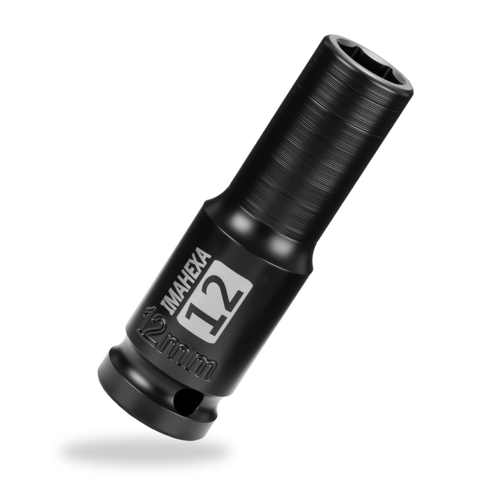 IMAHEXA 1/2" Square Drive Impact Socket,Deep 12mm Metric Sleeve,CR-MO Hex...