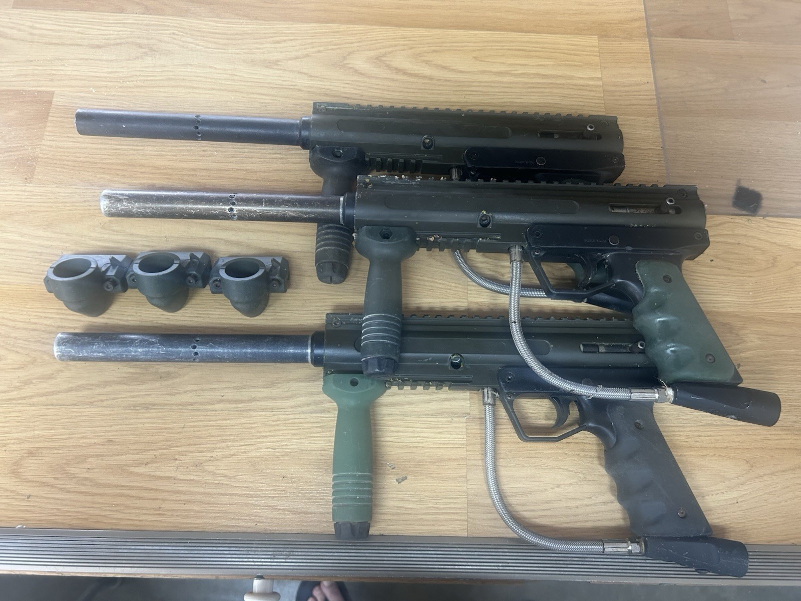 3 BT Combat Paintball Markers Used For Parts With Barrels And Elbows 68 Caliber