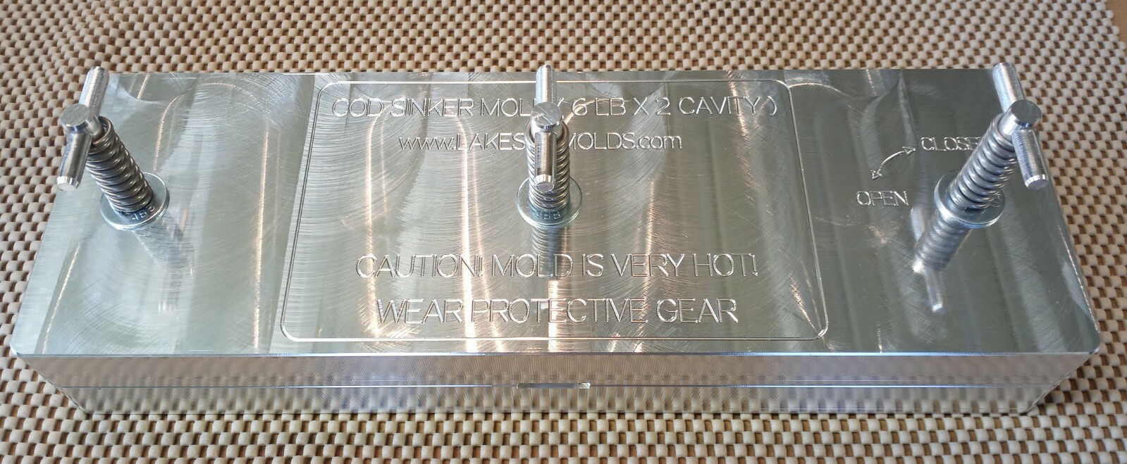 Cod Sinker / Deep Drop Weight Mold ( 2 Cavity ) 6# and 6# Aluminum CNC