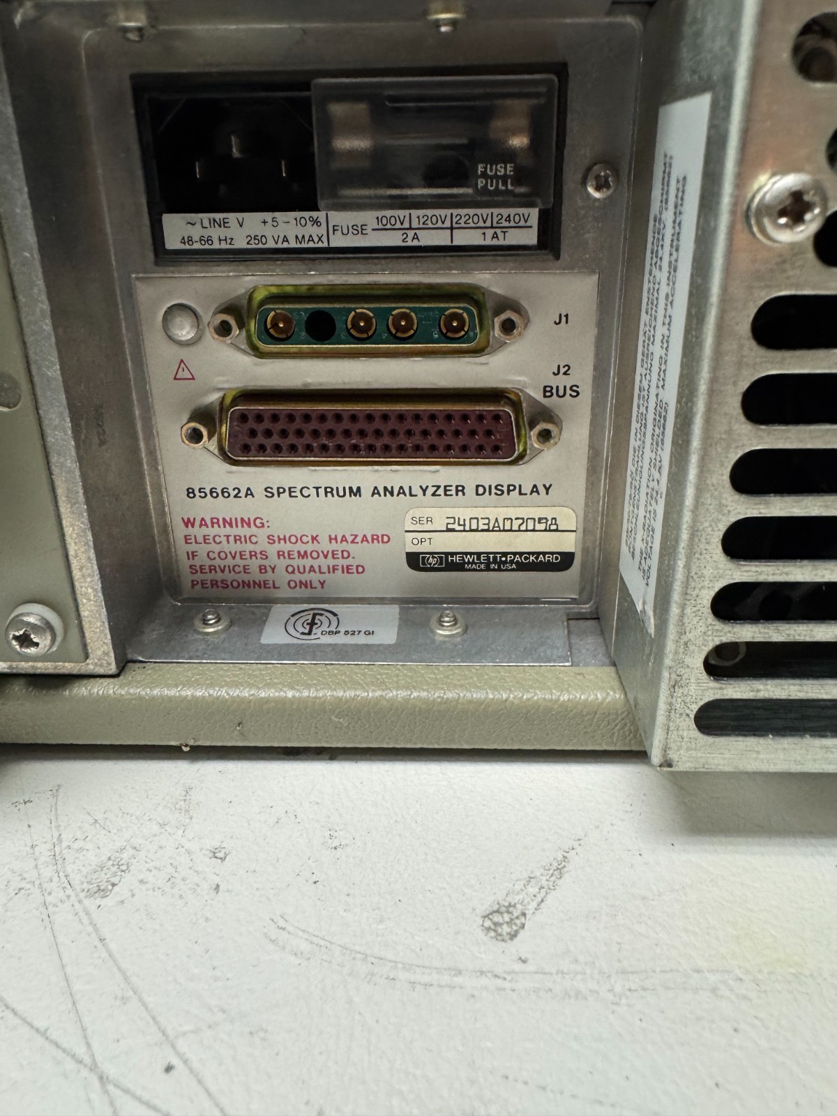 Agilent 85662A Spectrum Analyzer Display
