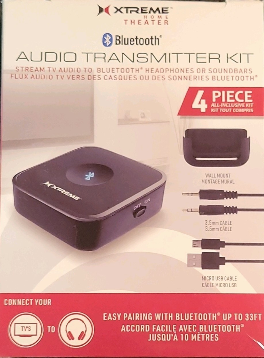 Xtreme Bluetooth Wireless Transmitter Wall Mount 3.5mm Aux for Headphones