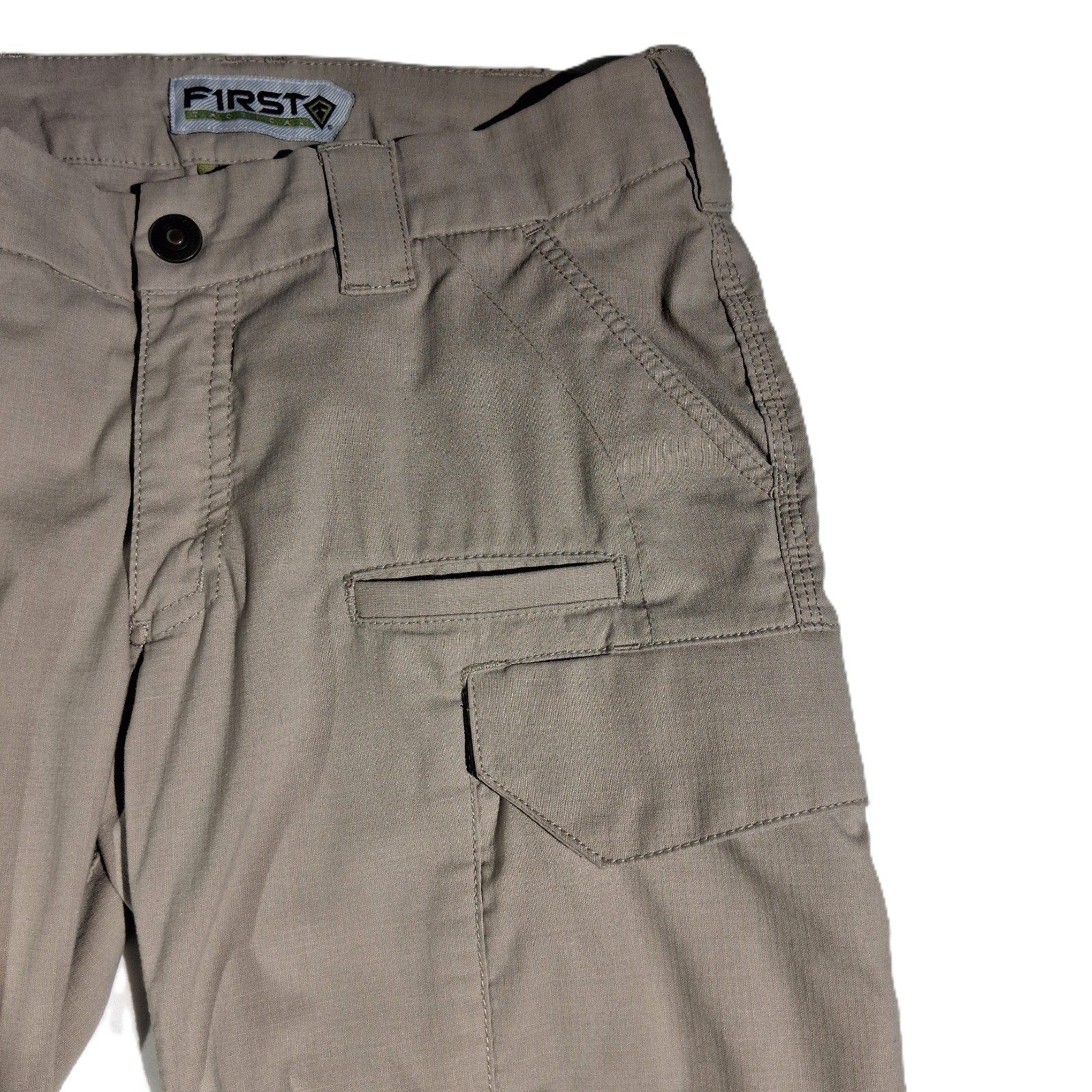 FIRST TACTICAL PANTS wms 8 Tall Defender-124002 Tan Pockets Double Knee EUC