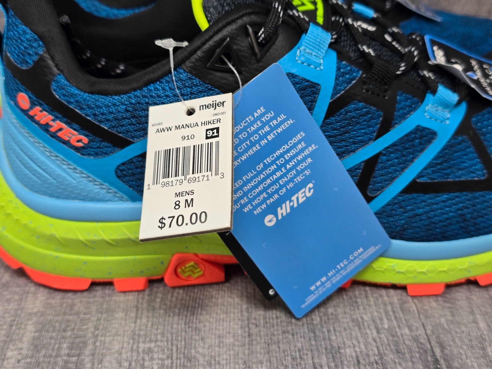 Hi-Tec Mauna Hiker WP Hiking Shoes Mens Size 8M 41 Blue CH80104M-LM NEW w TAGS