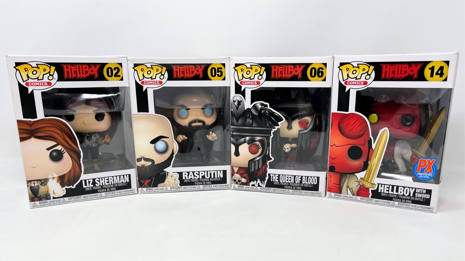 Funko Pop! Comics Hellboy - Lot of 4 Vinyl Figures In Box - Hellboy w/Sword PX