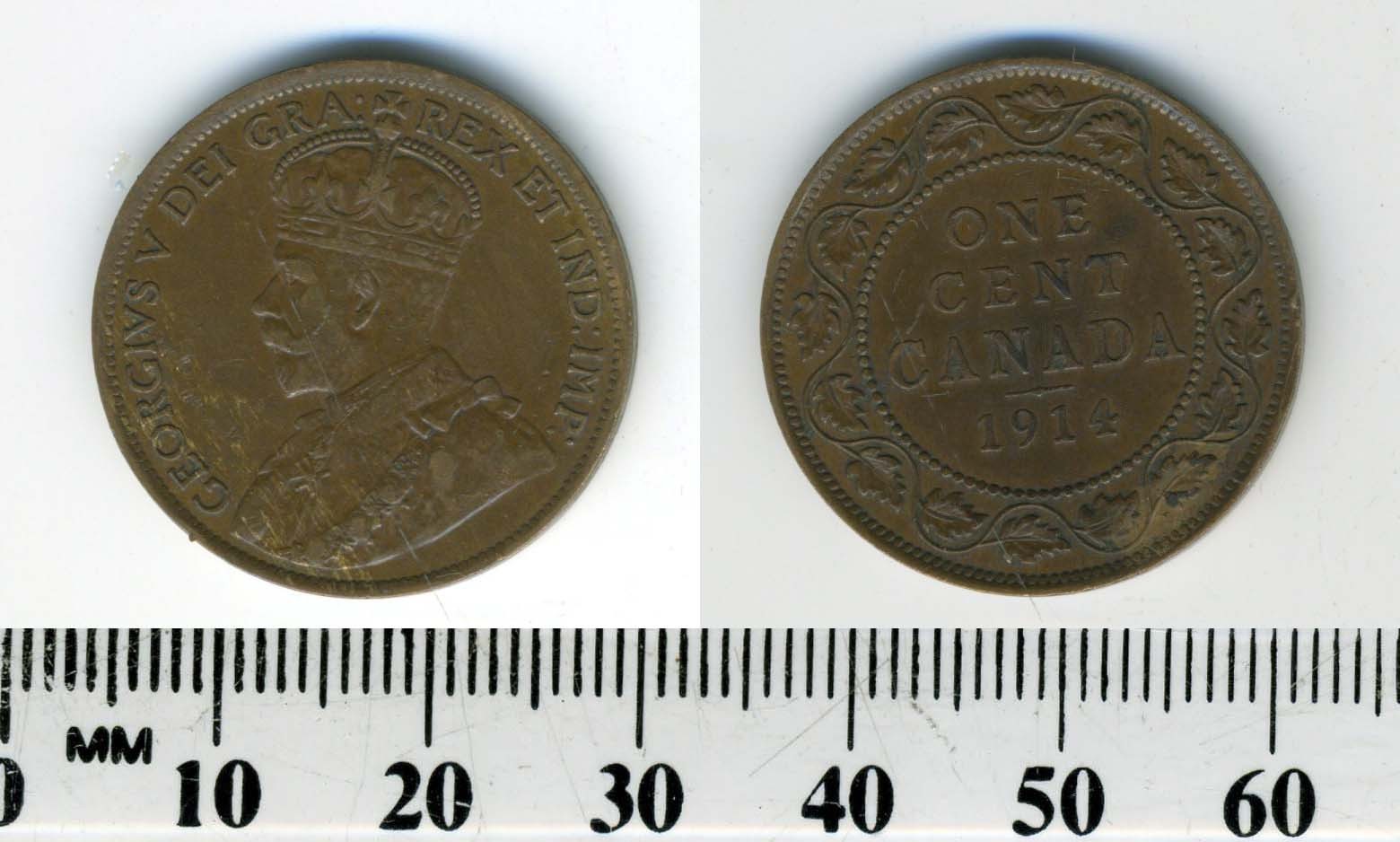 Canada 1914 - 1 Cent Bronze Coin - King George V - #3