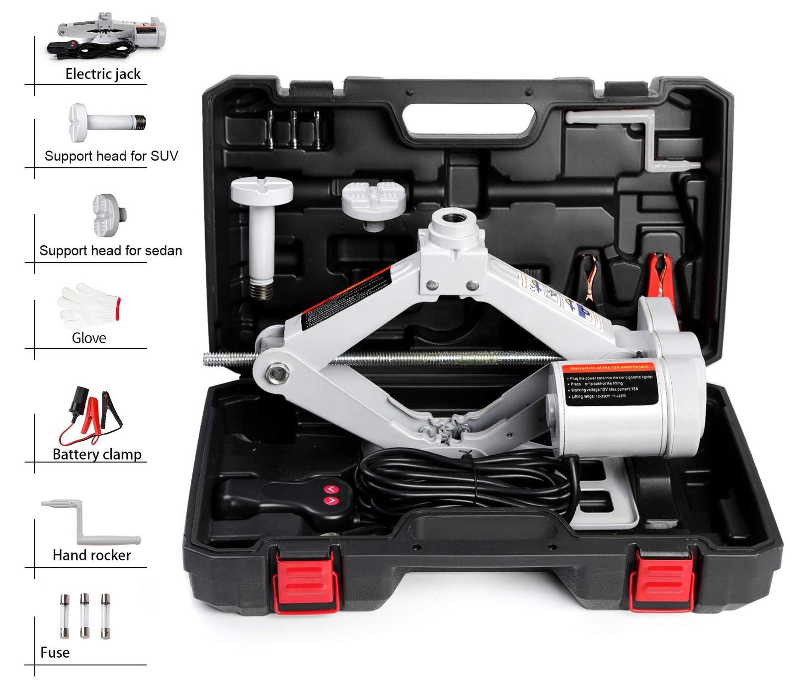 STANDTALL Electric Car Jack 3T Scissor Floor Gray Jack, 3 Ton