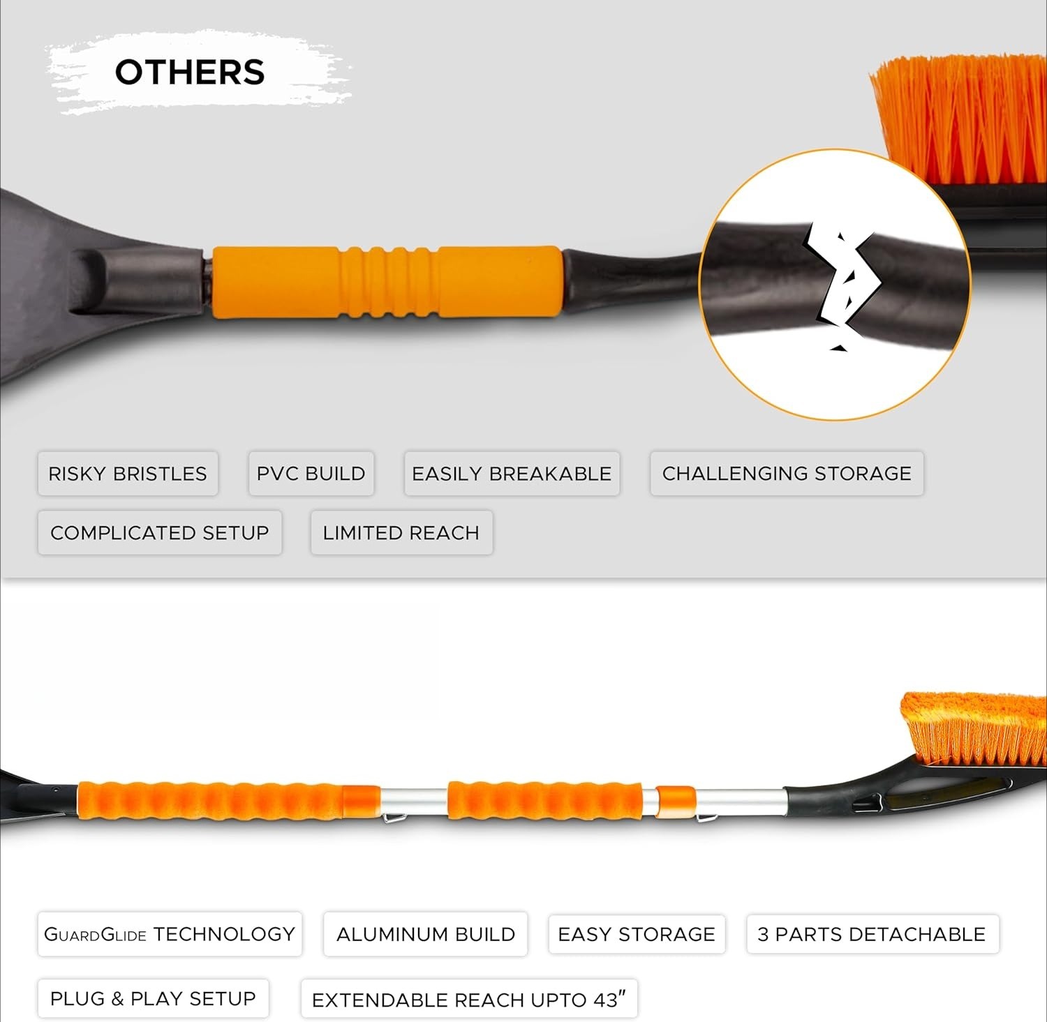 43-inch Extendable Car Windshield Ice Scraper