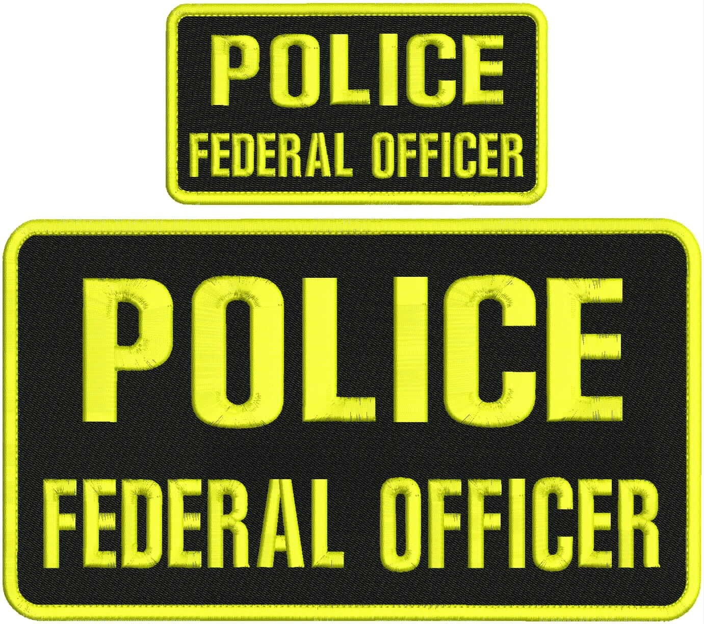 police federal officer embroidery Patches 5x10 and 3x6 hook on back
