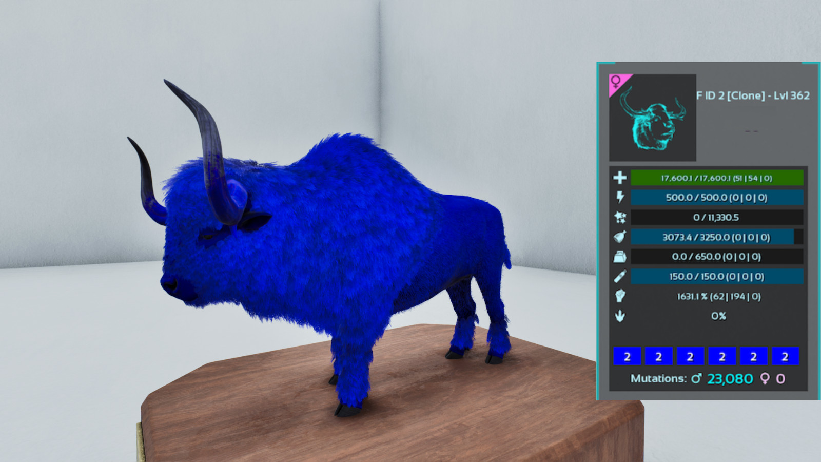 🔥ARK Survival Ascended OFFICIAL PVE - PAIR ADULT DINOS BLUE TOP STATS