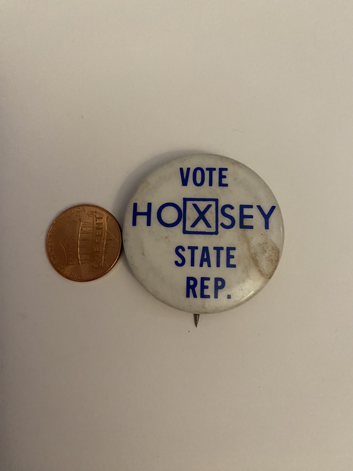 Vote Hoxsey State Rep. Political Pin Back Button P5