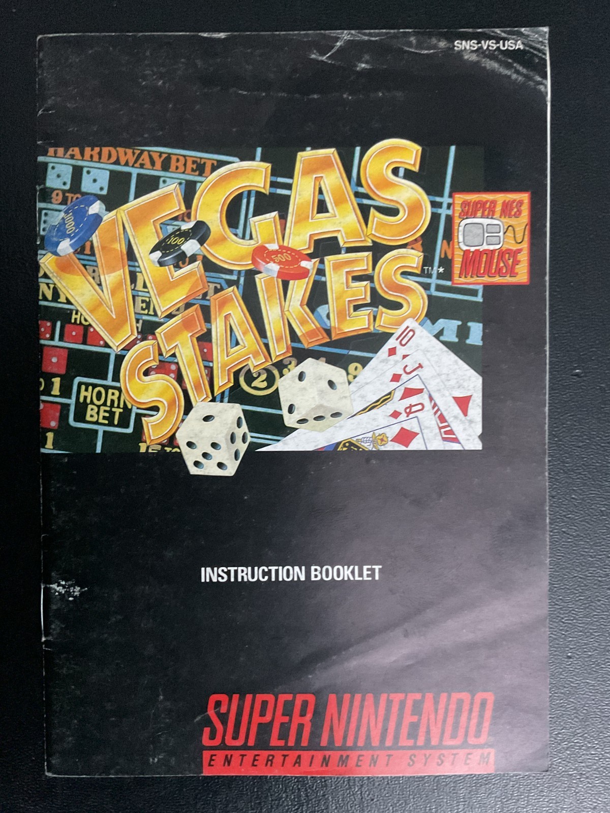 Vegas Stakes SNES Super Nintendo Instruction Manual Only